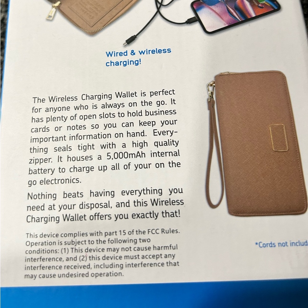 💥Odyssey Tech Wireless Charging Wallet, color: Sand, New in Box - Picture 5 of 9